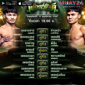 โปรแกรมมวย 13 พฤศจิกายน 2025 ศึกเพชรยินดี