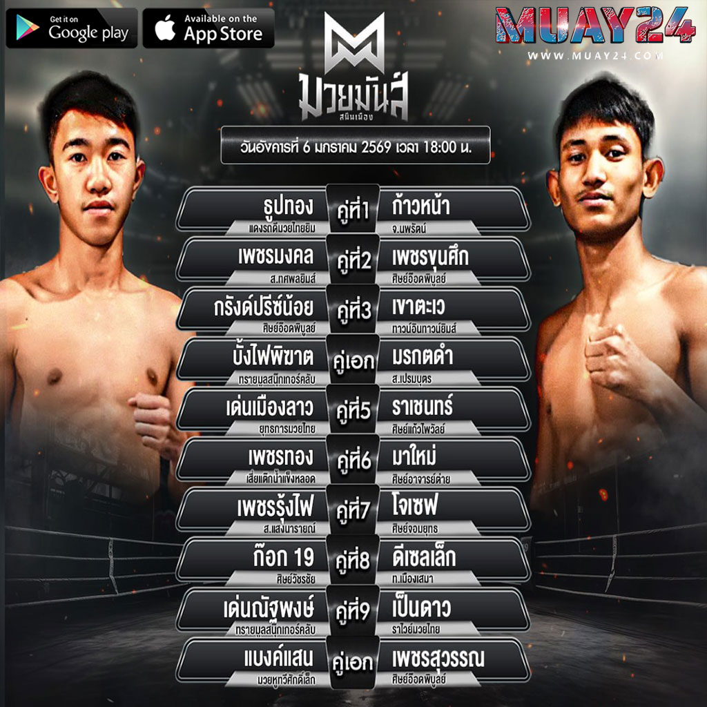 โปรแกรมมวย-6-มกราคม-2026-ศึกมวยมันส์สนั่นเมือง